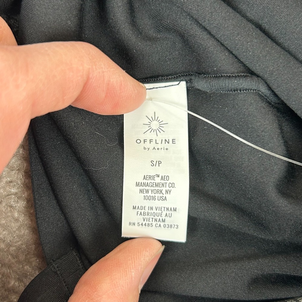 Offline BY Aerie Real Me One Piece Bodysuit Womens Small Black Cross Back Strap - Picture 7 of 16